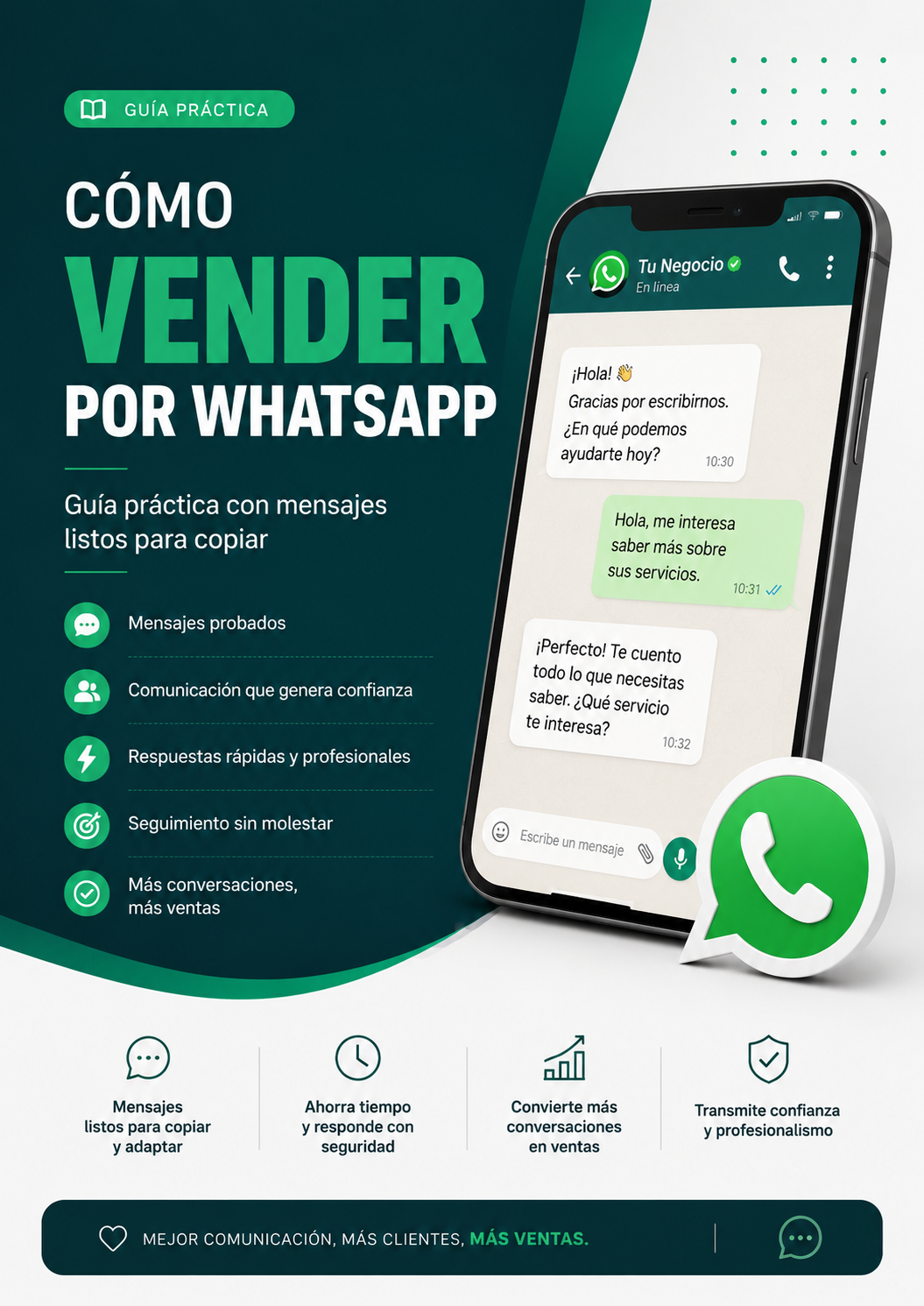 Como vender por WhatsApp - Guia Practica con mensajes listos para copiar.